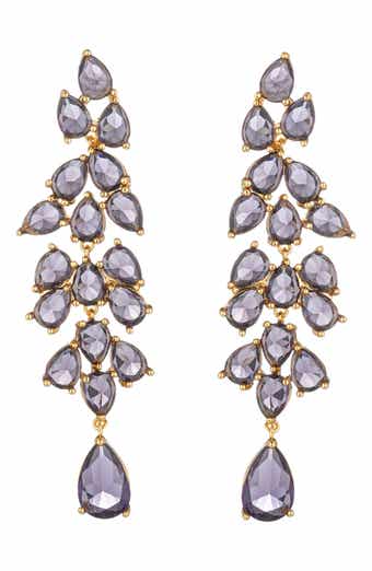 Alice Purple Cubic Zirconia Drop Earrings