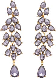 EYE CANDY LOS ANGELES Alice Purple Cubic Zirconia Drop Earrings