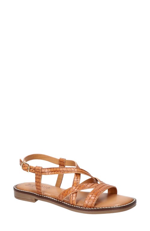 Bella Vita Tya Strappy Sandal In Natural Croco Italian Leather