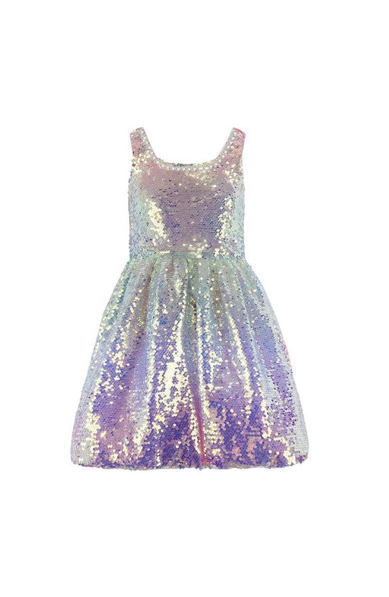 Lola + The Boys Sparkle Ombre Rainbow Dress, Alternate, color, Pink