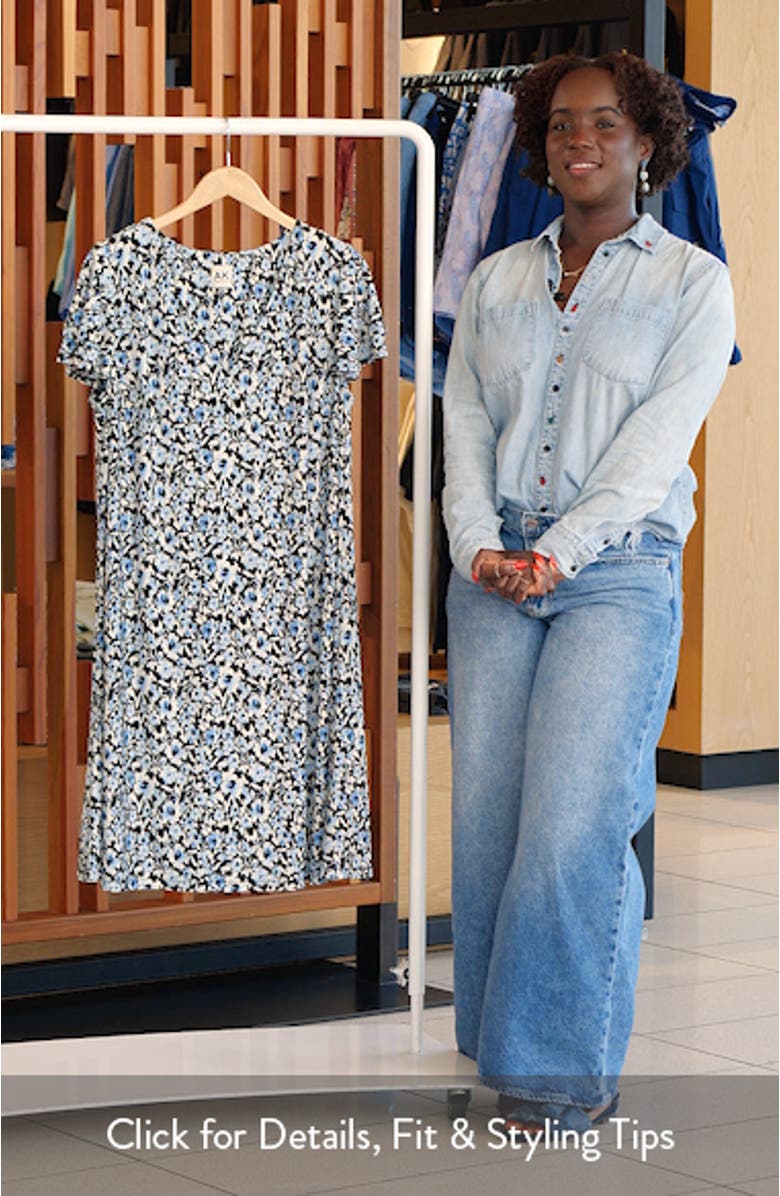 Floral Double Flutter Sleeve Dress, sales video thumbnail