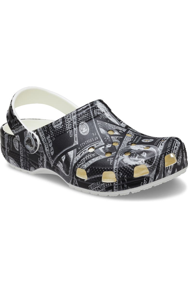 CROCS Kids Classic Crackle Glow in the Dark Clog, Main, color, Glow Green