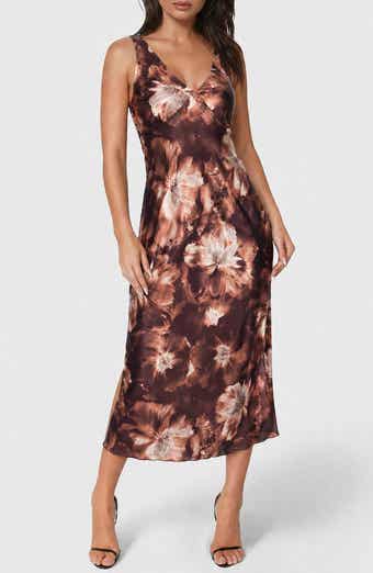 bebe Crepe V-Neck Maxi Dress