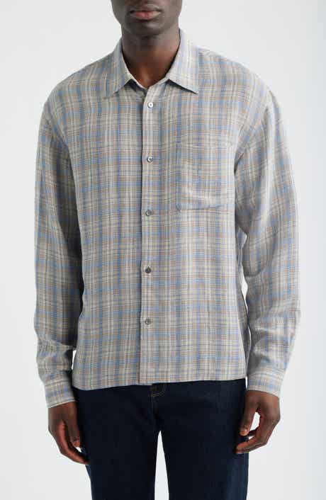 Plaid Button-Up Shirt