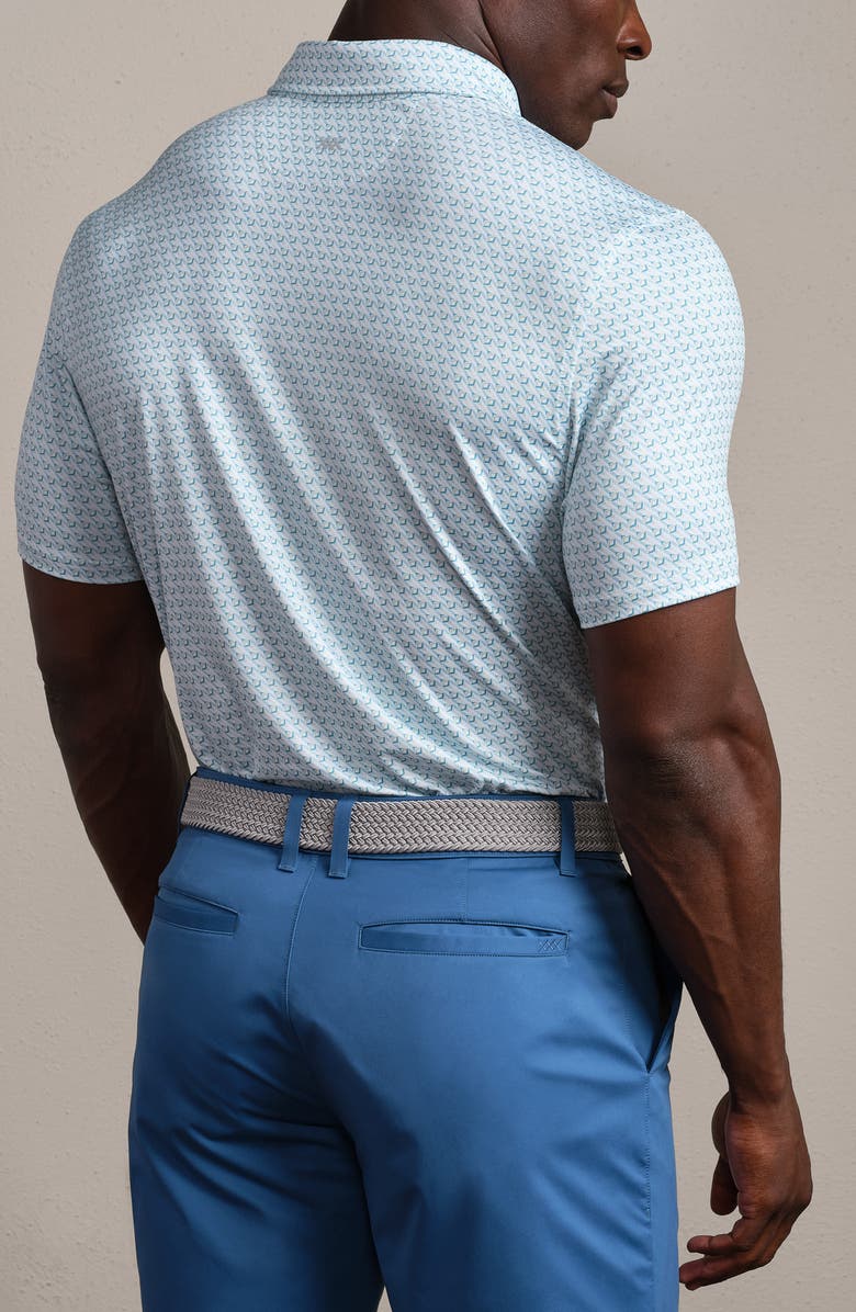 Rhone Drive Time Performance Polo, Alternate, color, Cool Mint Diamond Geo