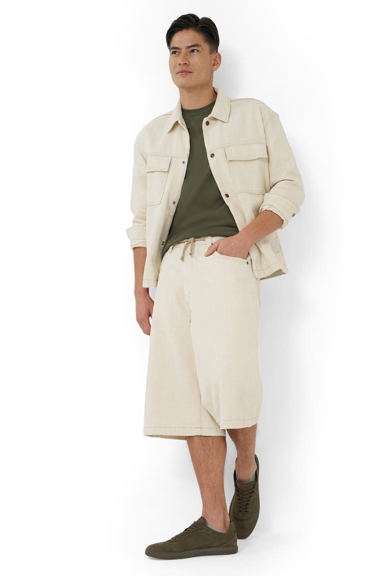 Denim Bermuda Shorts, Alternate, color, NATURAL GREIGE