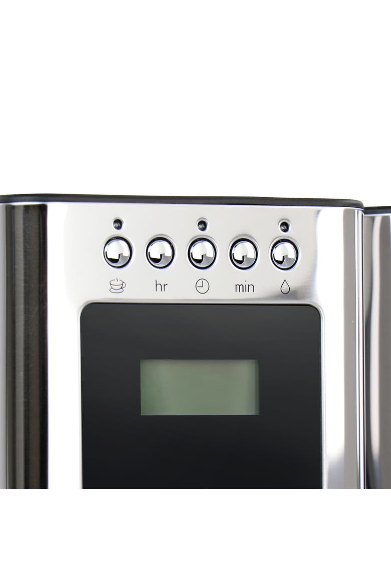 Glass 8 Cup Coffeemaker in Black and Stainless Steel, Alternate, color, Silver