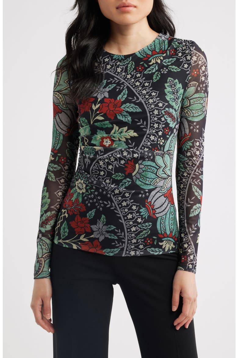 The Delilah Mesh Top, Main, color, DIANAS GARDEN PRINT