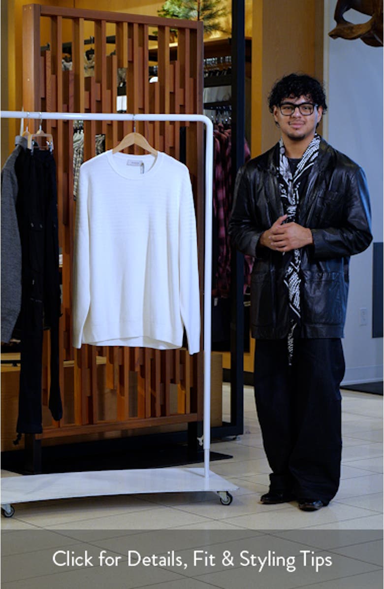 Mixed Stitch Cotton Crewneck Sweater, sales video thumbnail