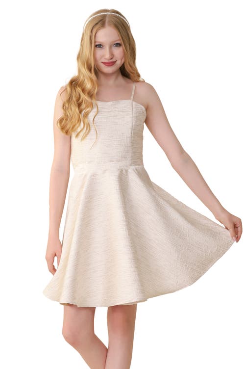 Un Deux Trois Fit And Flare Party Dress In White