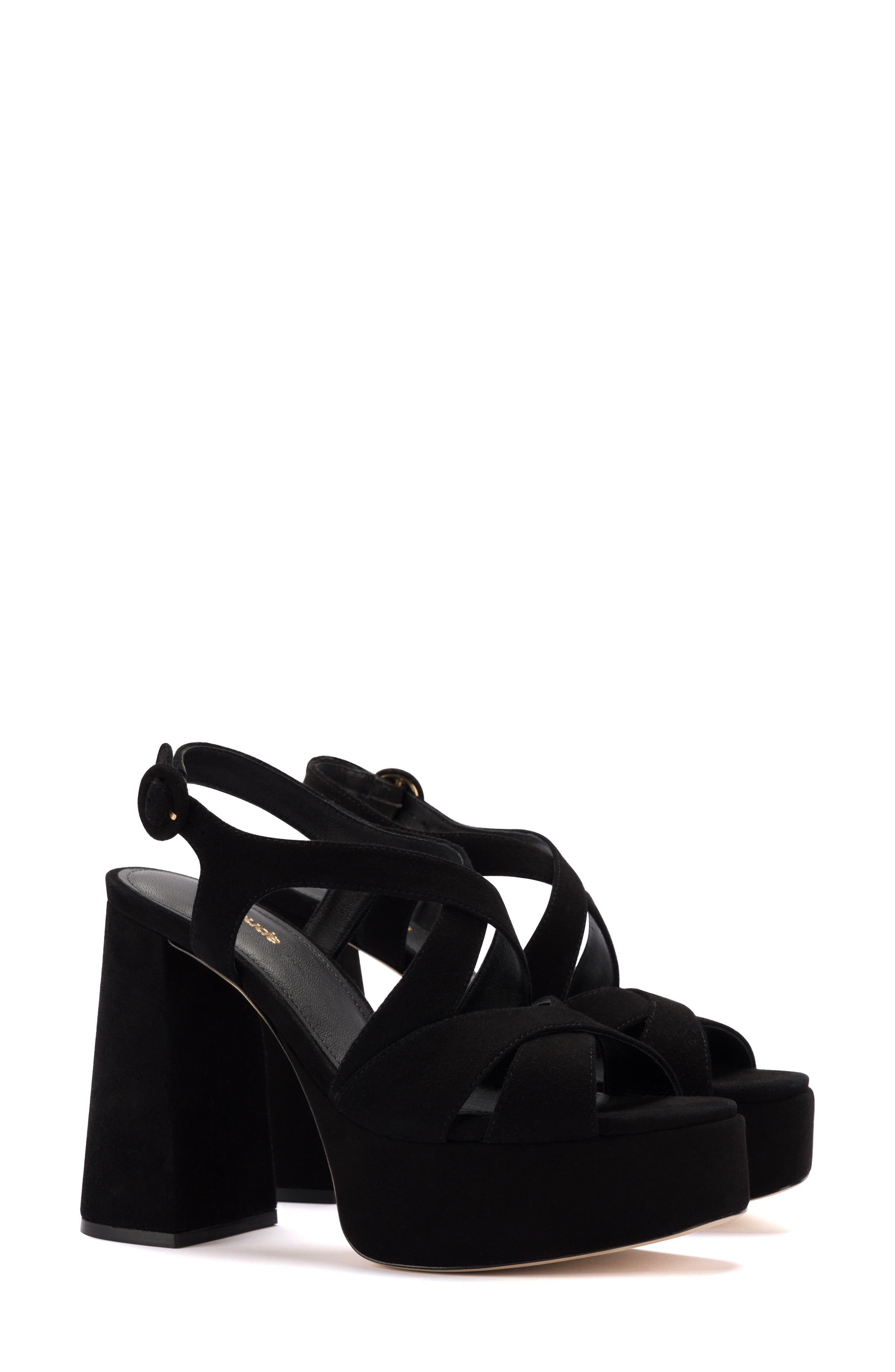 Larroudé Bee Ankle Strap Platform Sandal, Main, color, 