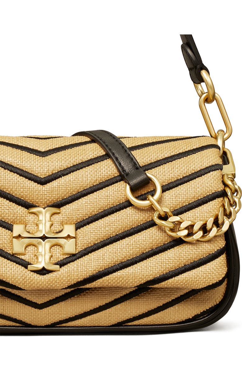 Tory Burch Kira Small Straw Chevron Tassel Shoulder Bag, Alternate, color,