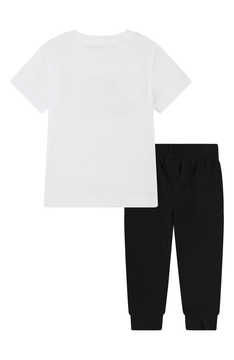Nike Kids' Futura Block Short Sleeve Shirt & Joggers Set, Alternate, color, Black/ White