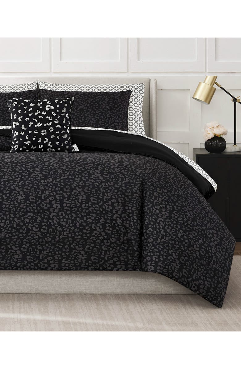 Nine West Leopard Bed In A Bag Set, Alternate, color, Black