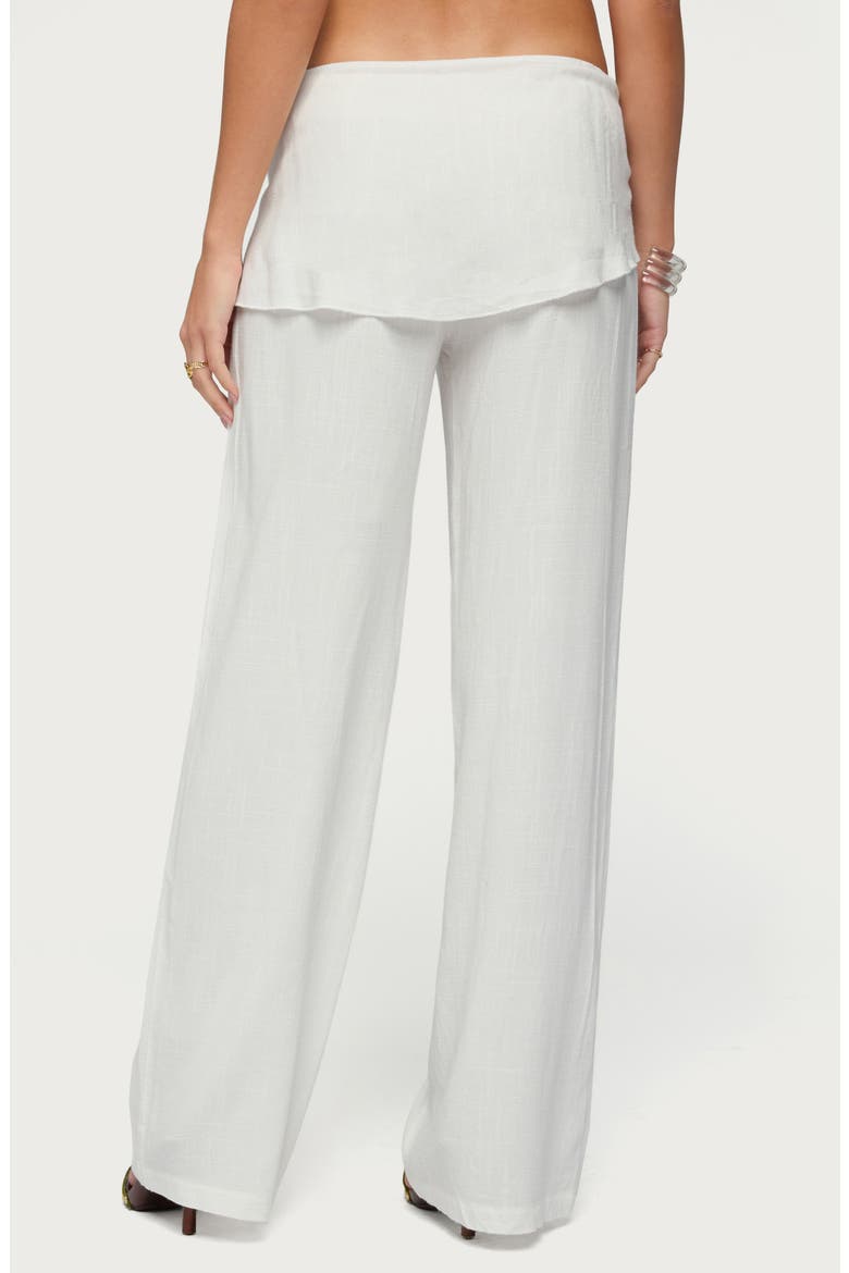 Suki Belted Sarong Cotton & Linen Pants, Alternate, color, WHITE