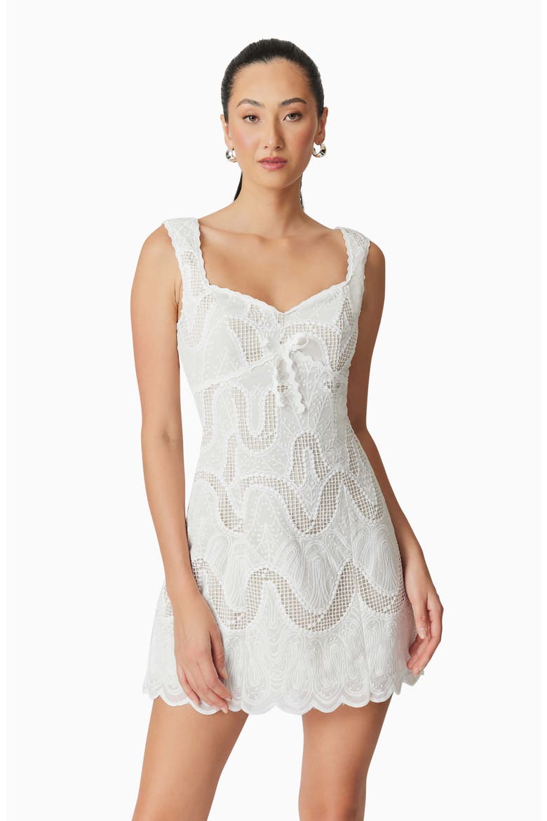 Eliza Mixed Lace Minidress, Alternate, color, IVORY