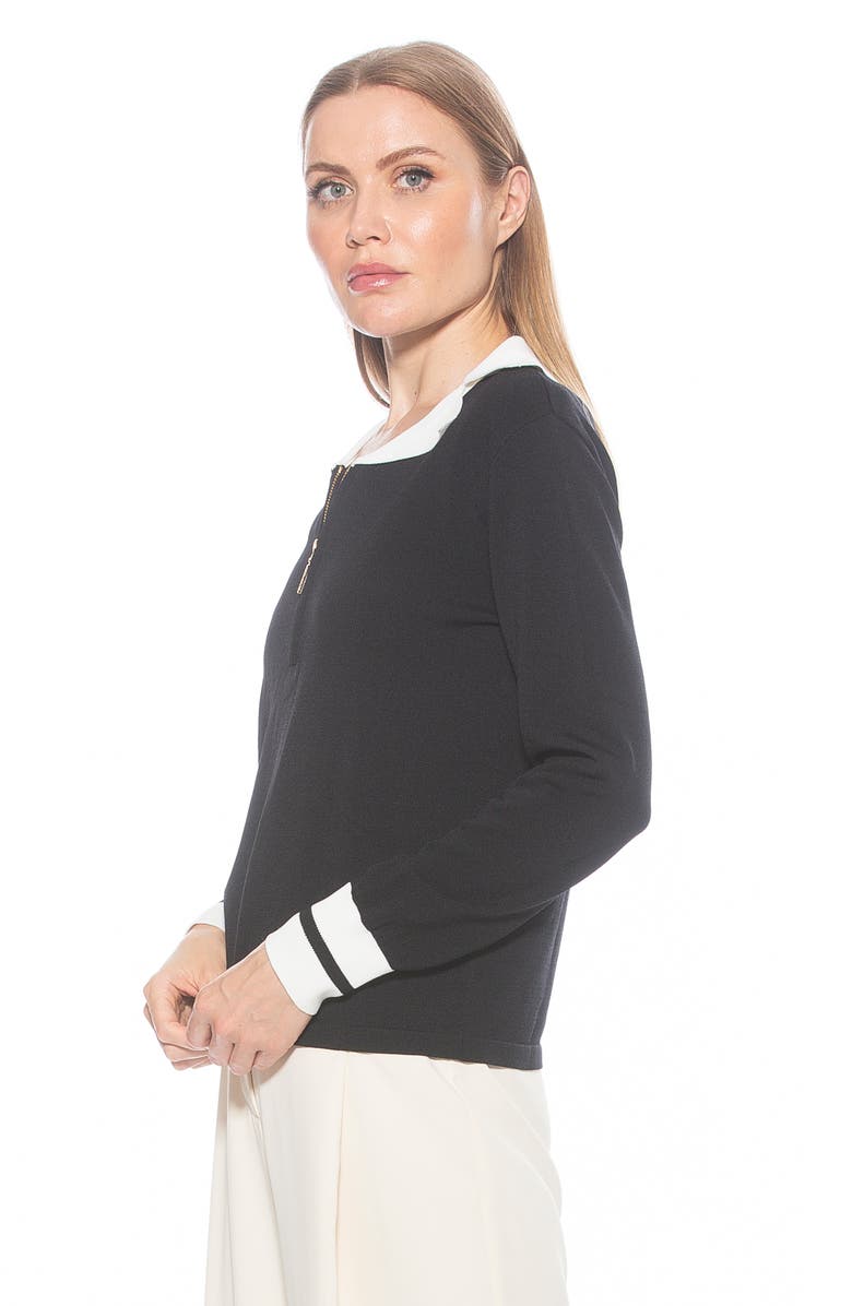 Alexia Admor Wyatt Long Sleeve Knit Sweater Top, Alternate, color, Black