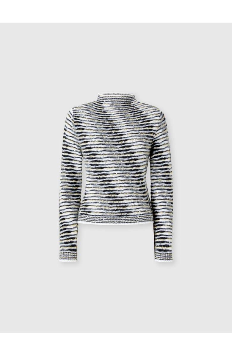 Missoni Mock Neck Sweater With Flame Pattern, Main, color, Black & Grey