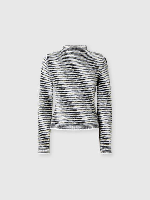 Mock Neck Sweater With Flame Pattern