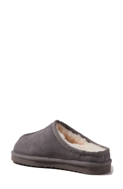 Shop Dearfoams Greta Genuine Shearling Clog Slipper In Grey