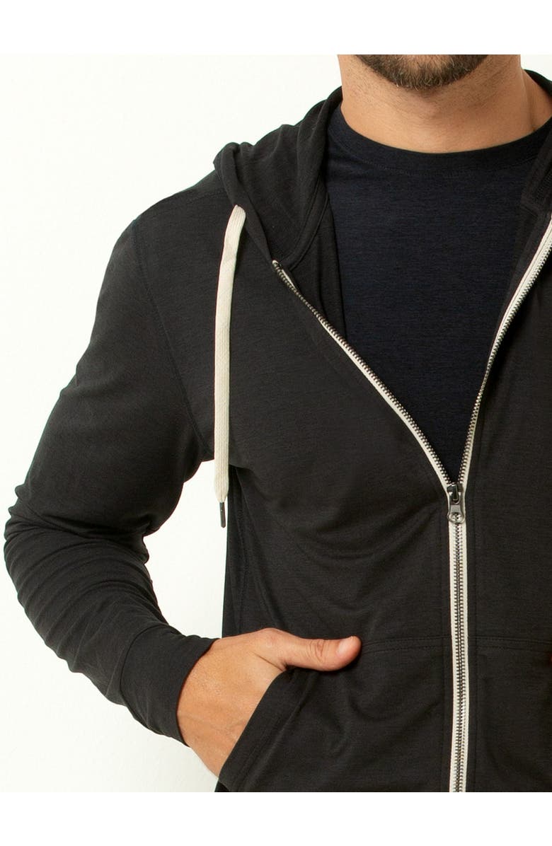 Single Stitch Everyday Full Zip Hoodie, Alternate, color, Heather Black
