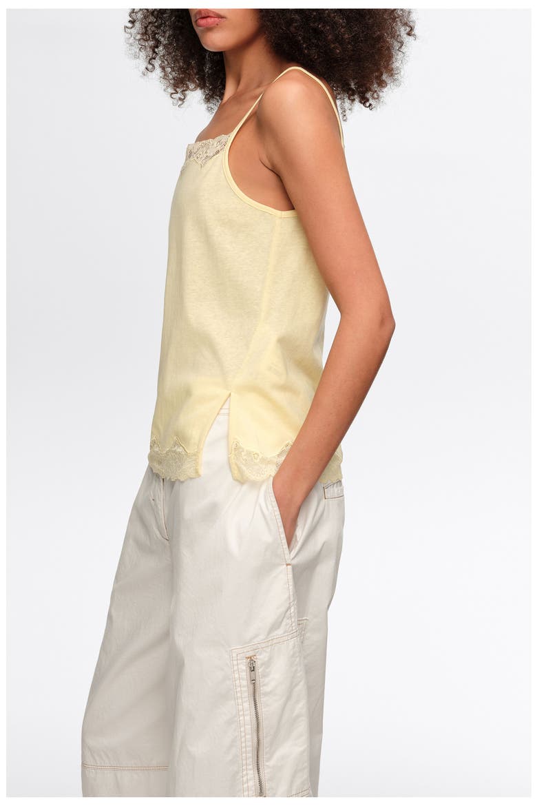 Lace Strappy Top, Alternate, color, LIGHT YELLOW
