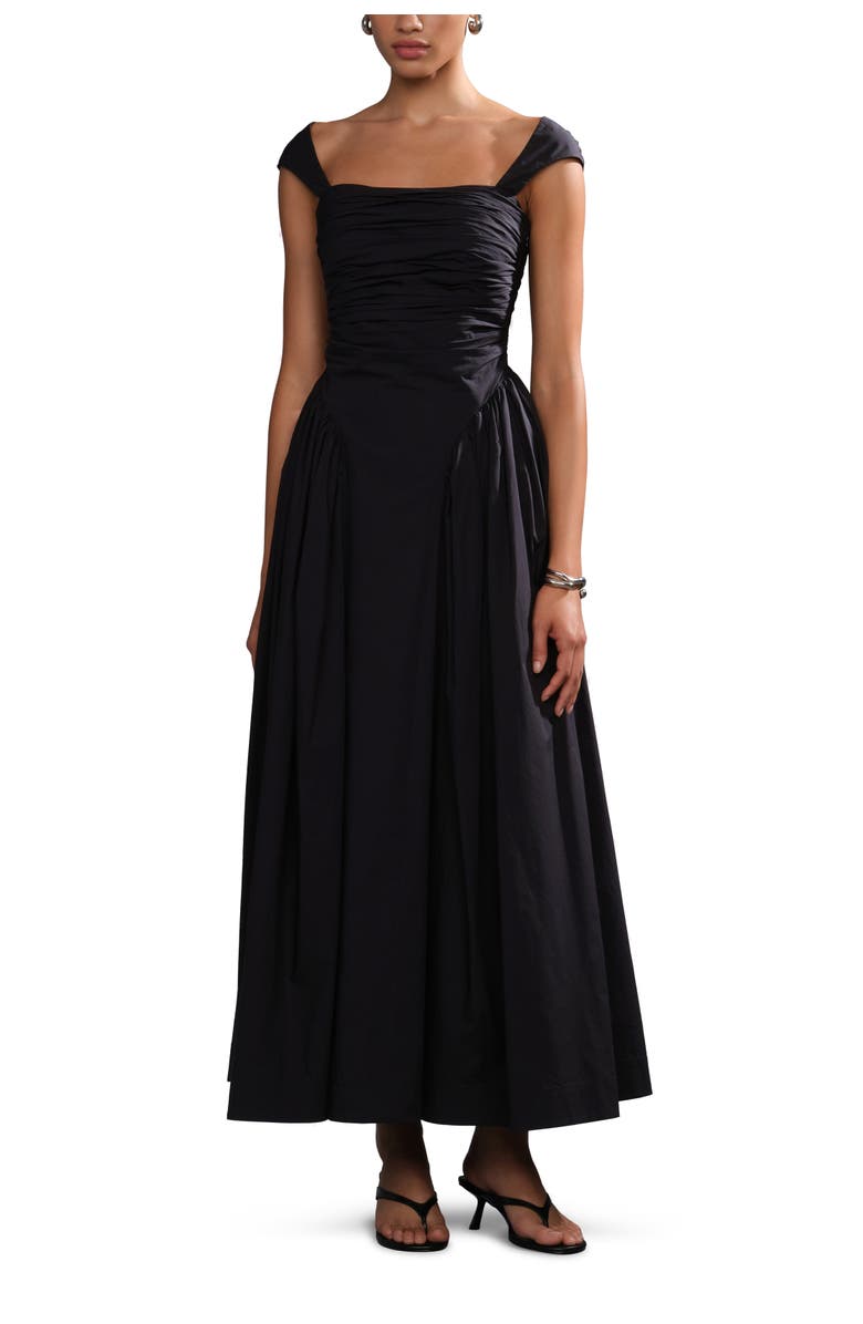 AMUR Galilea ruched dress, Main, color, Black