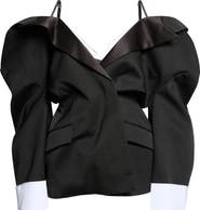 Givenchy Slashed Cold Shoulder Wool Jacket