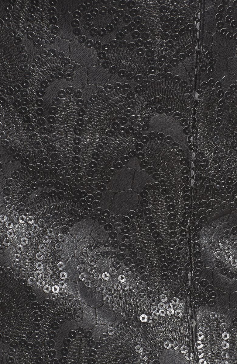 BLANKNYC Sequin Faux Leather Miniskirt, Alternate, color, 