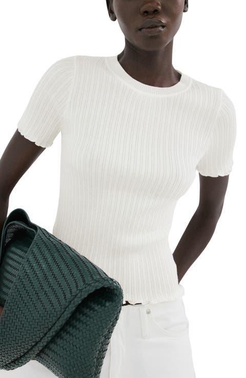 Cotton Blend Rib T-Shirt