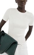 MANGO Cotton Blend Rib T-Shirt