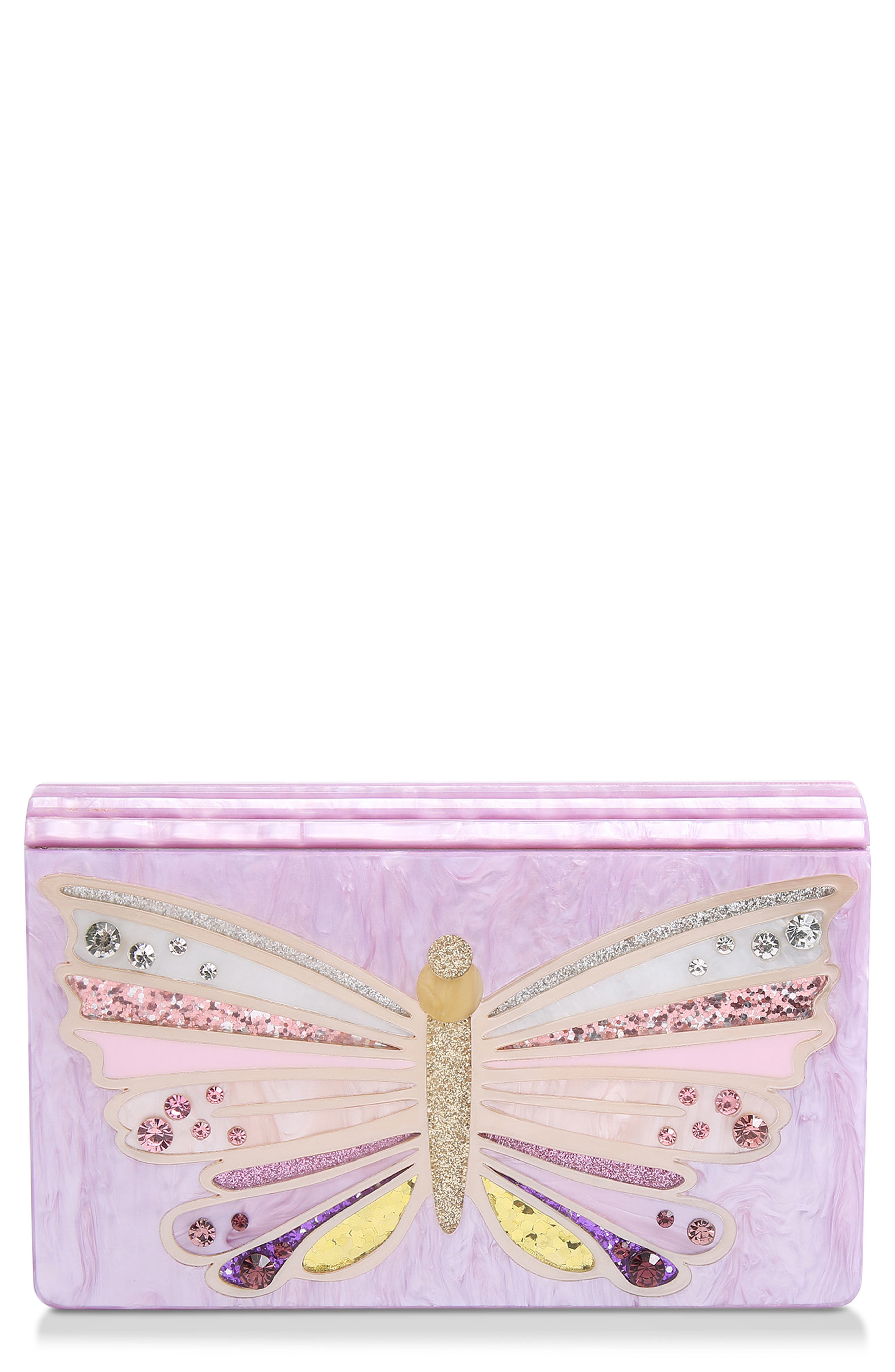 Kurt Geiger London Embellished Butterfly Clutch, Main, color, 