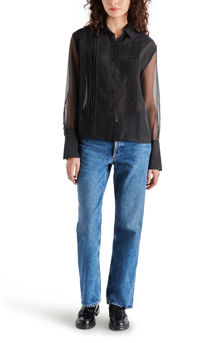 Steve Madden Eleanor Pintuck Organza Shirt, Alternate, color,