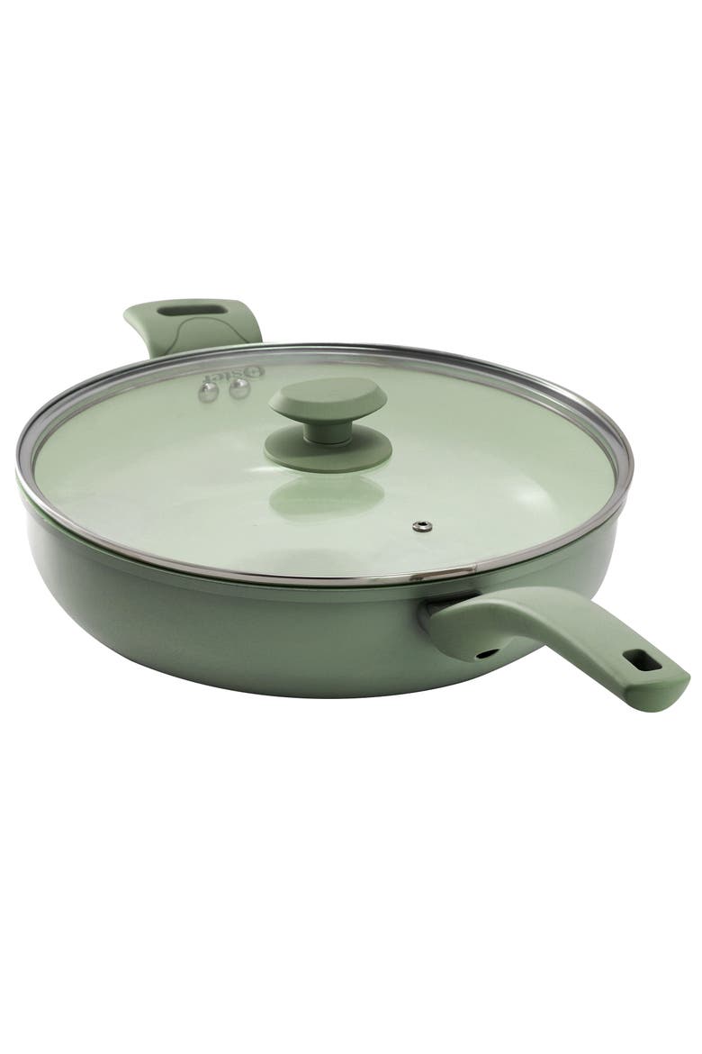 5 Quart Ceramic Nonstick Saute Pan with Lid, Alternate, color, Green