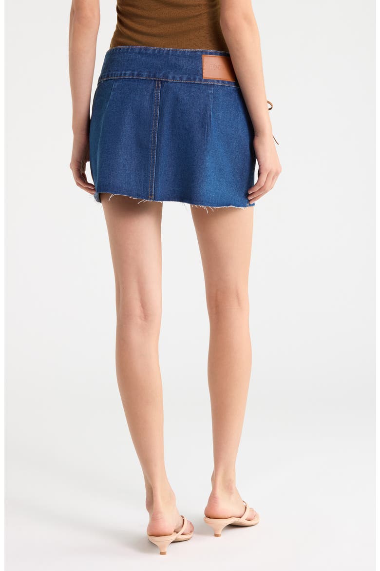 Indie Tie Up Denim Miniskirt, Alternate, color, BLUE