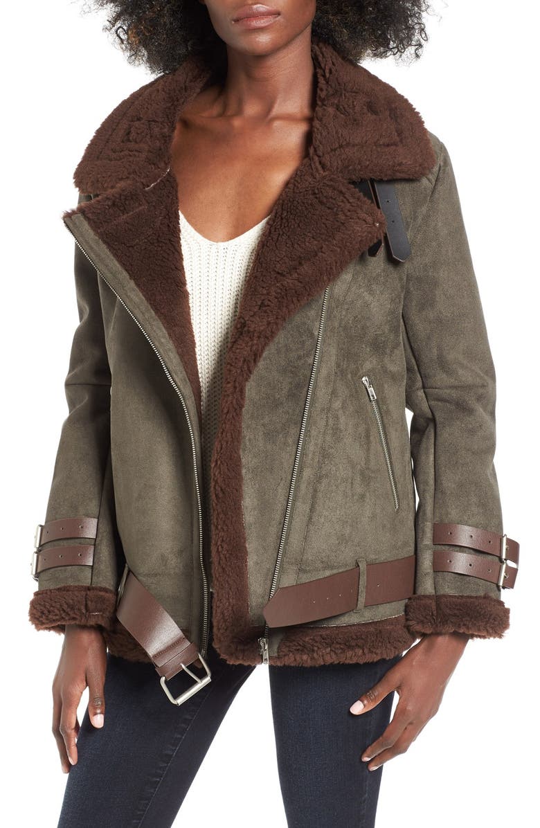 J.O.A. Faux Shearling Jacket, Main, color,