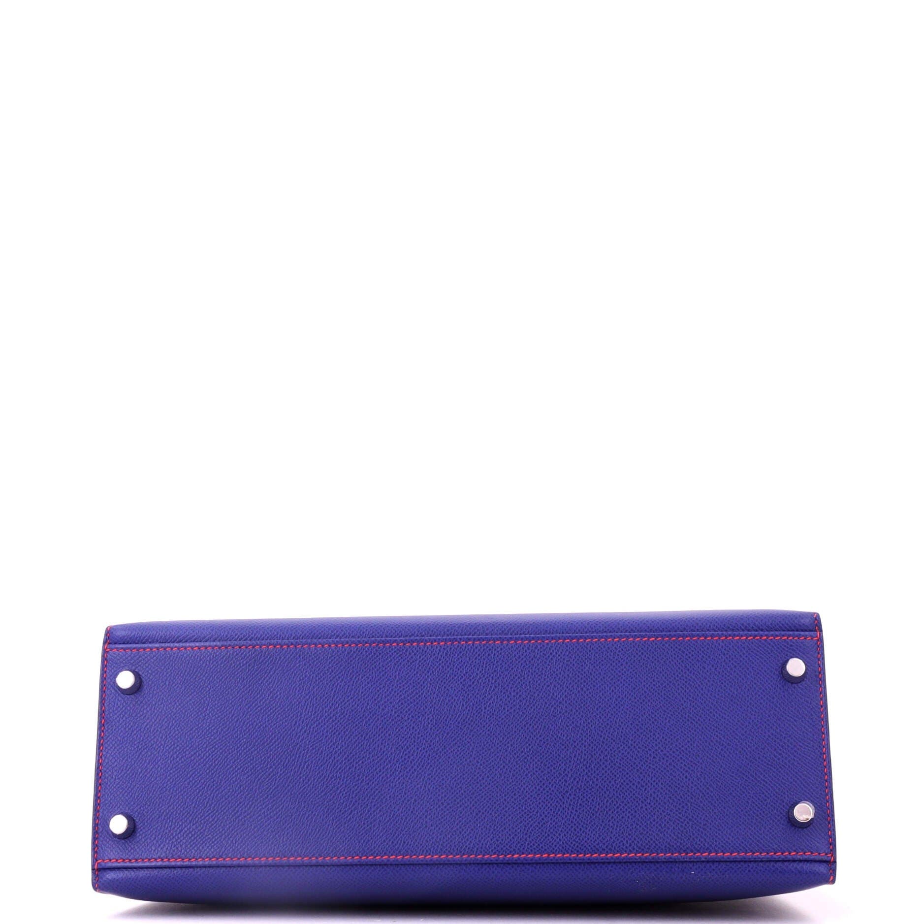 Kelly Handbag Bicolor Epsom with Brushed Palladium Hardware 32, Alternate, color, Blue