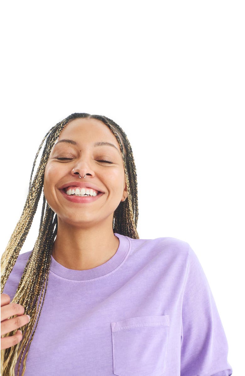 Primary Adult Long Sleeve Garment Dyed Pocket Tee, Alternate, color, Iris