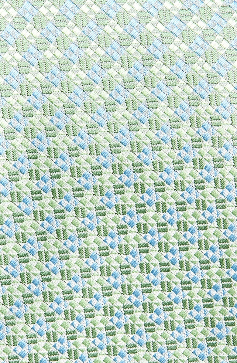 David Donahue Geometric Jacquard Silk Tie, Alternate, color, Green