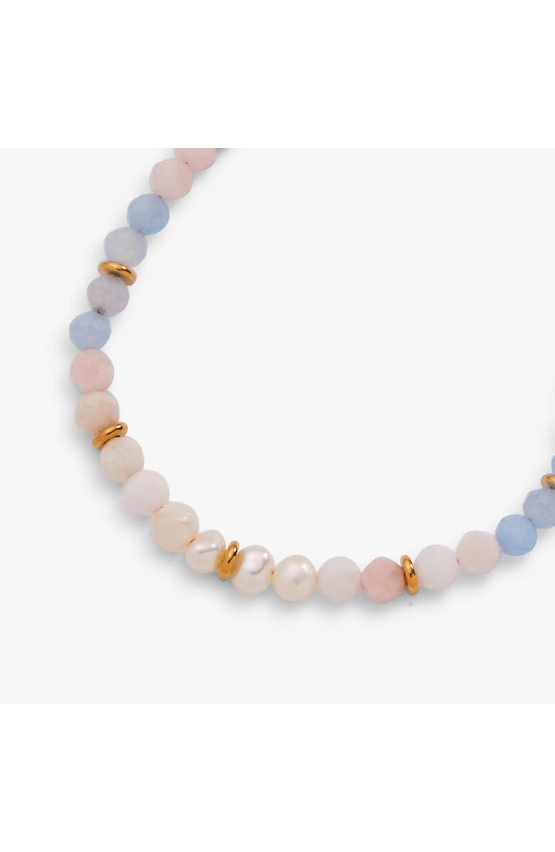 Alex and Ani Clear Quartz Semi-Precious Beaded Anklet, Alternate, color, Gold