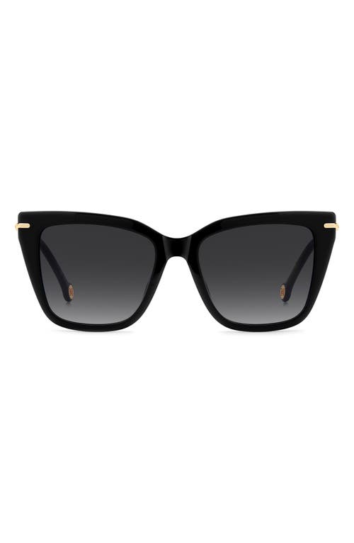 Carolina Herrera 55mm Gradient Rectangular Sunglasses In Black