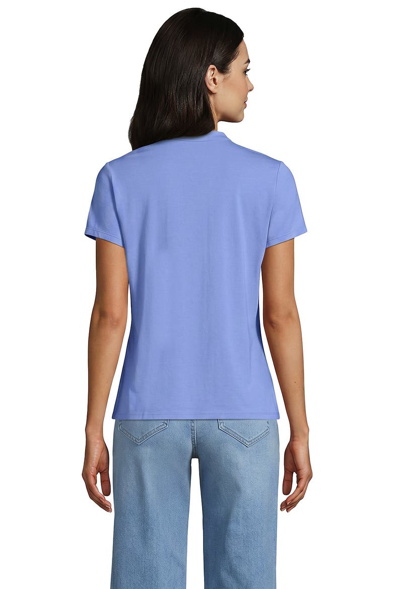 Tall Lightweight Jersey Button Pintuck Top, Alternate, color, Clear Blue Sky