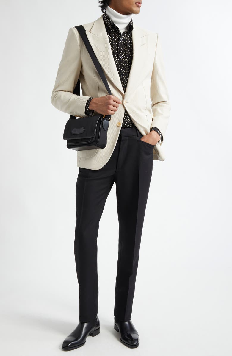 TOM FORD Dyllan Wool Blend Slim Fit Pants, Alternate, color, Lb999 Black