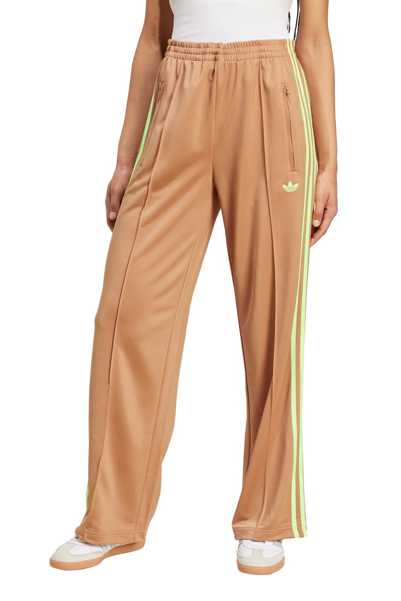 Adicolor Classic Firebird Loose Fit Recycled Polyester Track Pants, Main, color, CARDBOARD/ SIGNAL GREEN