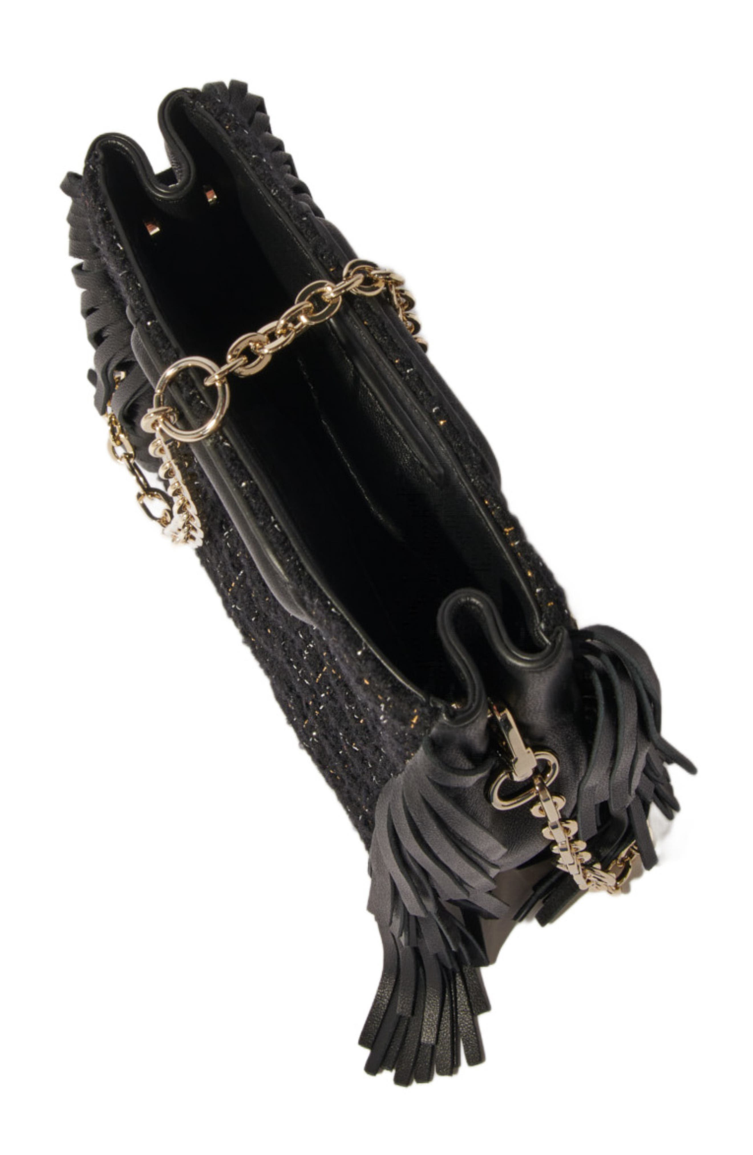 maje Quilted tweed mini M bag, Alternate, color, 