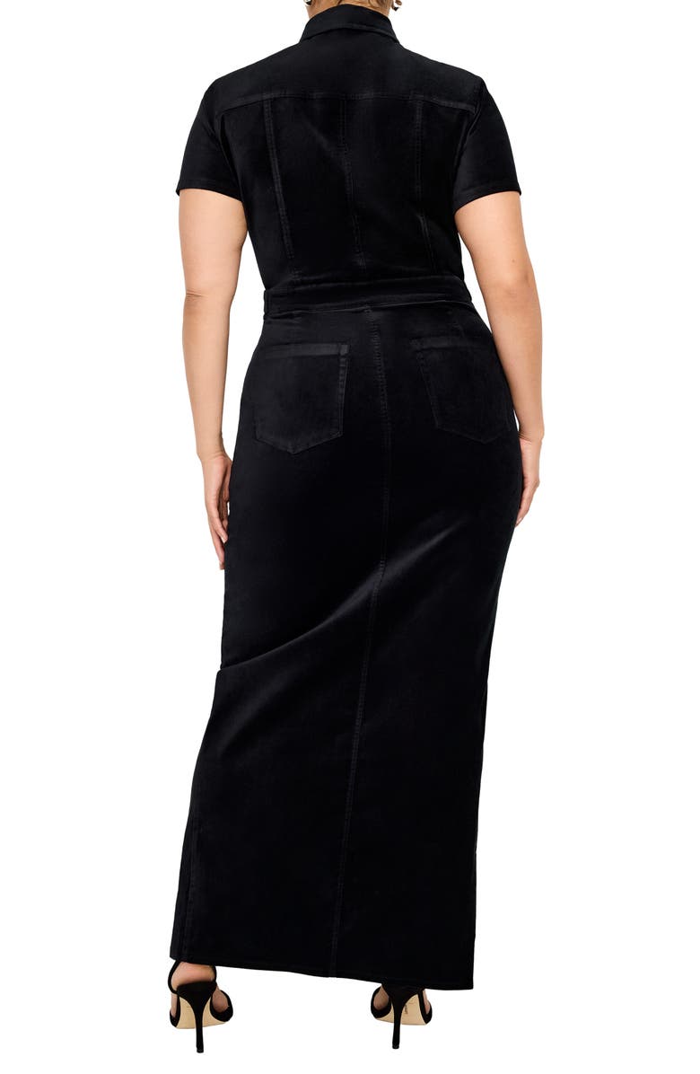 Good American Fit for Success Velvet Maxi Shirtdress, Alternate, color, 