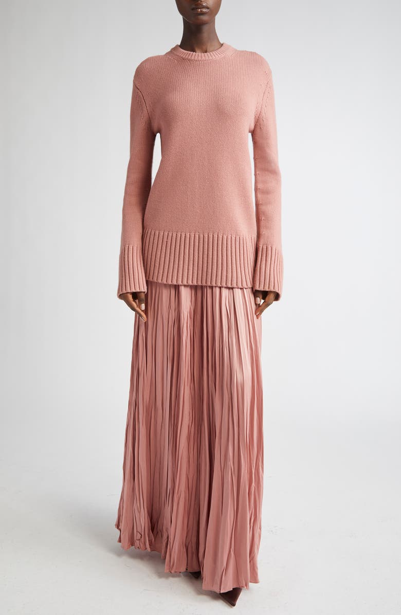 Michael Kors Collection Jamison Crushed Charmeuse Skirt, Alternate, color, Rosette