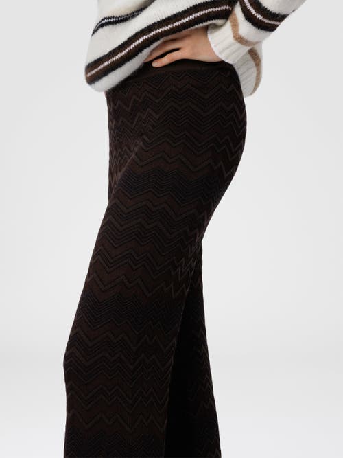 Missoni Chevron Pattern Flared Trousers With Elastic Waistband In Black