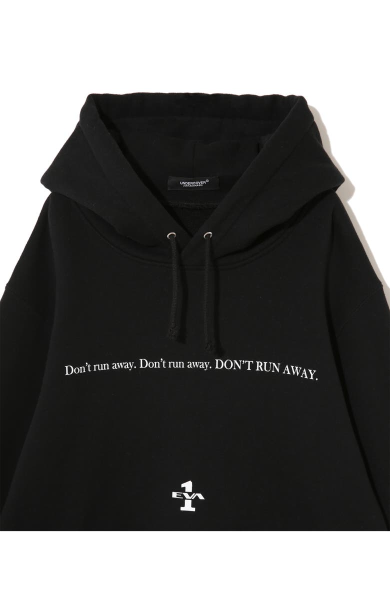 Undercover x Evangelion Don't Run Away Cotton Hoodie, Alternate, color, 