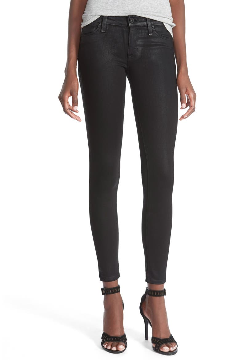 'Krista' Super Skinny Jeans, Main, color, NOIR COATE